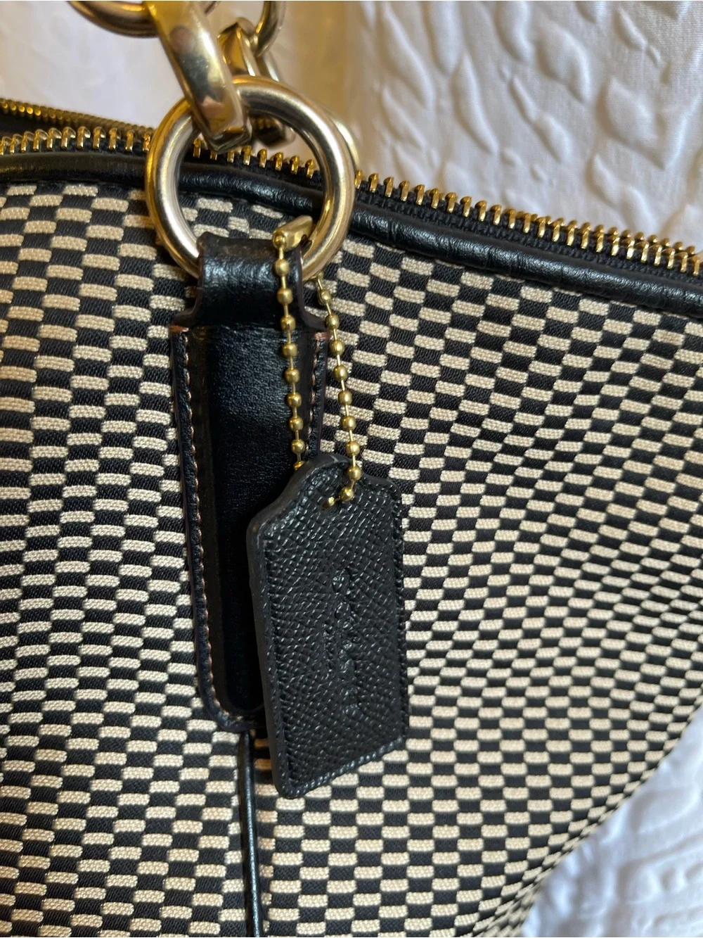 Coach Ava Legacy Jacquard Tote Black & Cream - NWOT